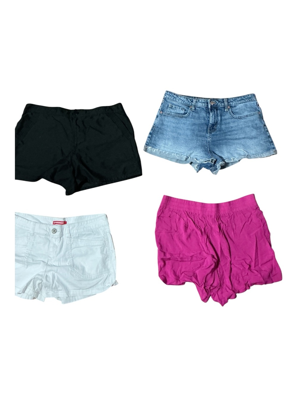 Assorted Women’s Shorts Pack — Black, Denim Blue, White & Fuchsia